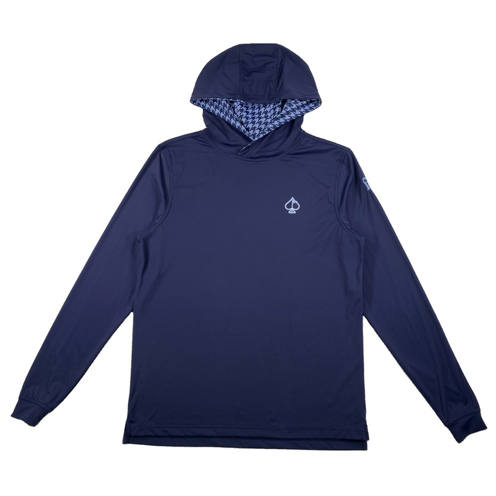 Pins and Aces Performance Golf Hoodie Men's Small Navy Blue (Logo)